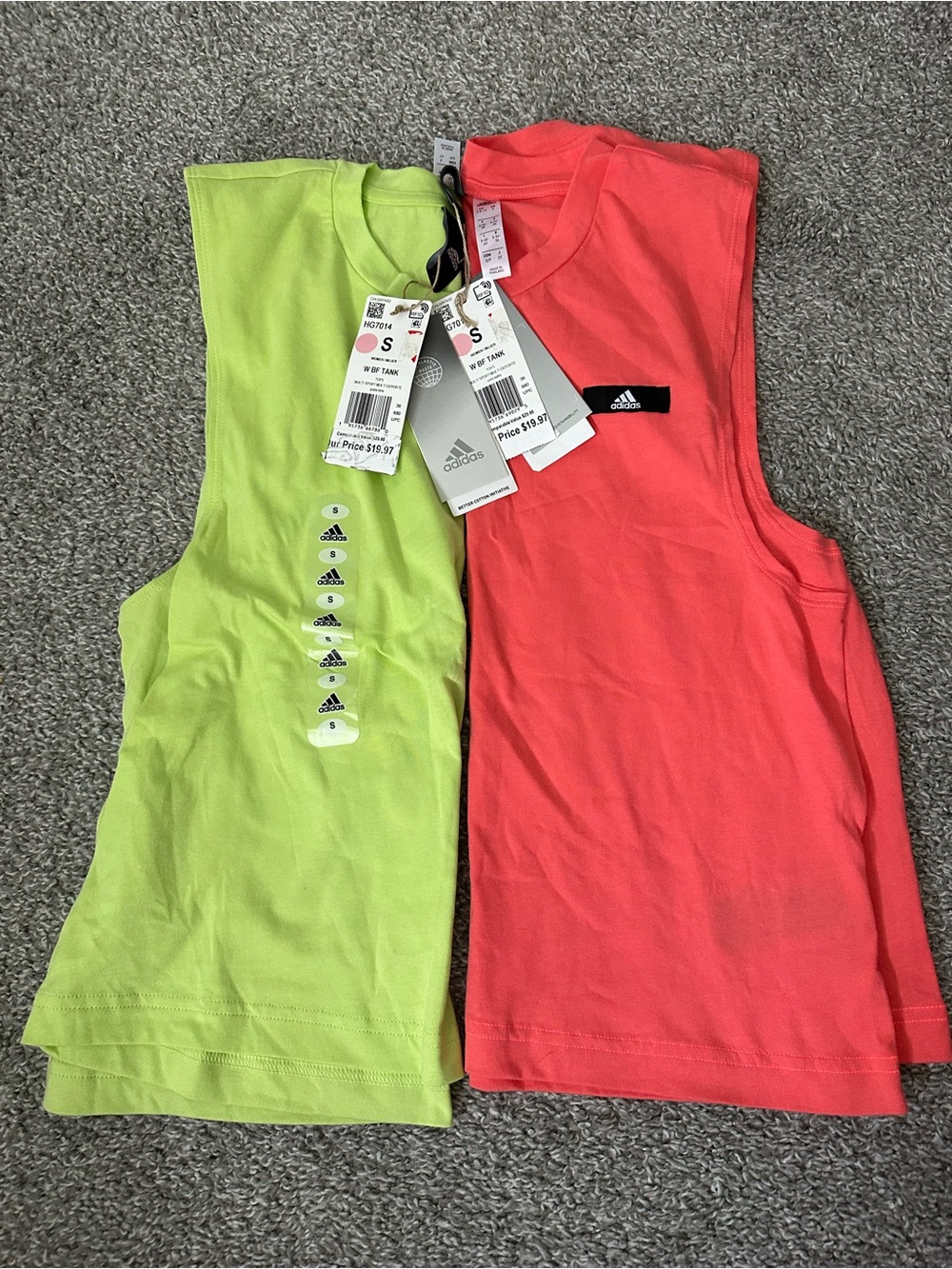 Nwt 2 pairs adidas sleeveless tops size small